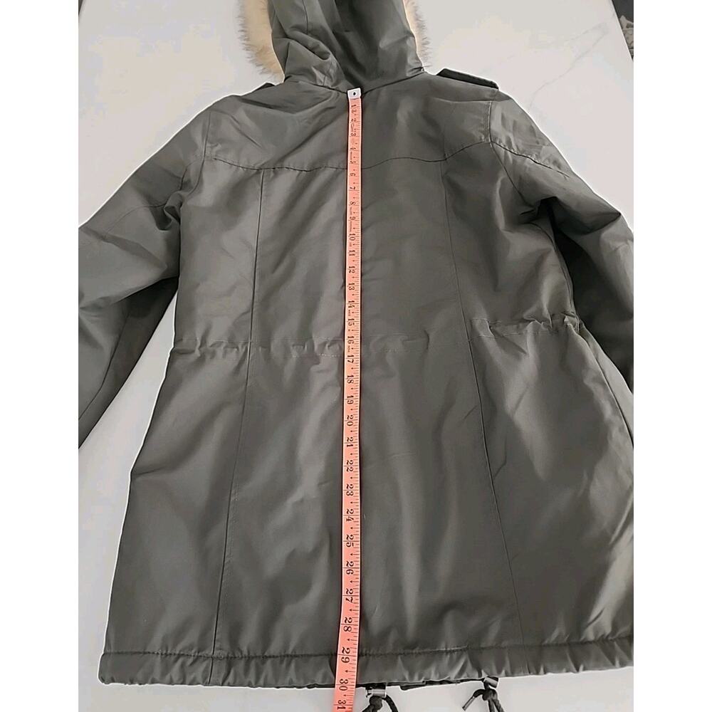 Levi Strauss NEW Fur Hood Parka Coat Size Medium Green Jacket Sherpa Lined - Picture 8 of 10